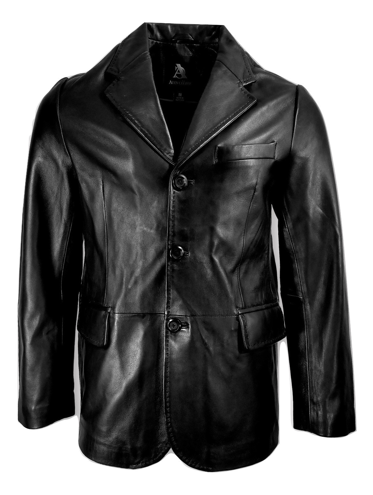 100% GENUINE ITALIAN LEATHER JACKET WITH LAPEL COLLAR STYLE FOR MEN ...
