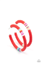 Paparazzi Colorfully Contagious Red Hoop Earrings - New - $4.50