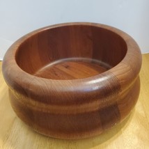 Large Wooden Bowl Malaysia Dark Salad Serving 9&quot; Across Opening 4 1/2&quot; D... - $32.73