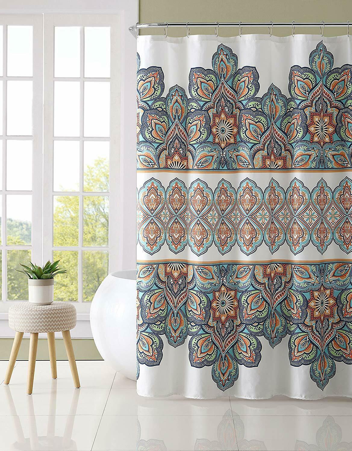 Colorful Boho Bohemian Shabby Chic Floral Farmhouse Fabric Shower ...