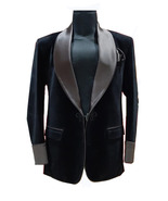 Black Smoking Jacket Designer Party Wear Mens Blazer Coat - $109.99
