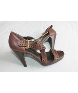 Jessica Simpson Brown Leather Strappy Open Toe High Heels Size 9 B Shoes... - $21.78