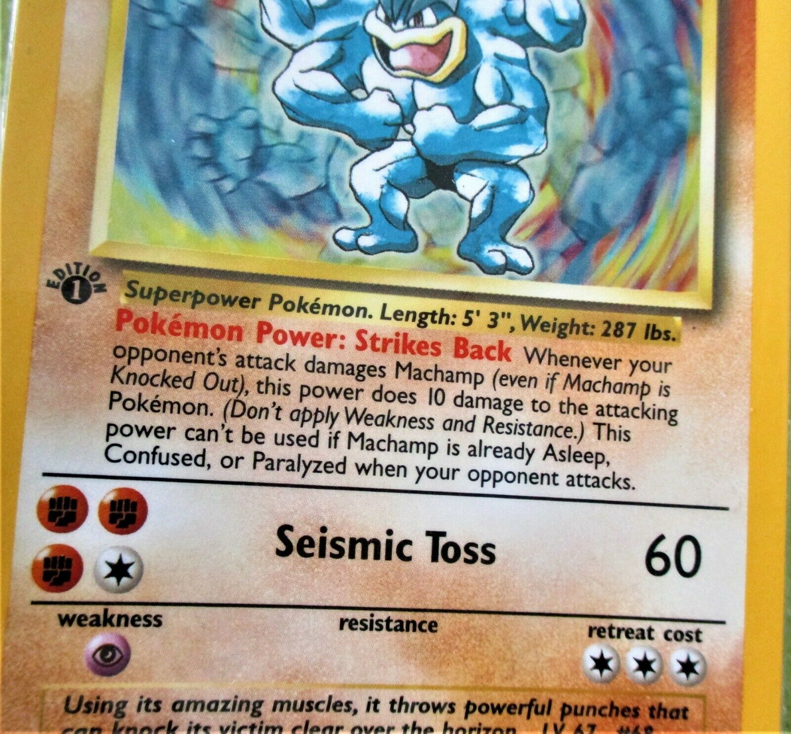 Pokemon Machamp Card Holographic 8/102 100HP Perfect SEALED NEVER BEEN