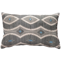 Desmond Blue Diamond Pillow 12x20, Complete with Pillow Insert - $52.45