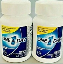 2 PACK One A Day Men&#39;s Multivitamin Supplement 60ct Each Exp 7/22 - 1/23 - $9.99