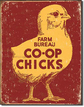 Co-Op Chicks Farm Bureau Free Range Organic Fresh Food and Beverage Metal Sign - $20.95