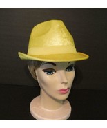 NWT Ladies Simple Fedora Bright Yellow Hat One Size Costume - $8.99