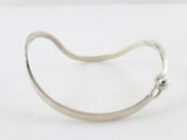 Modernist Wavy Sterling Silver Bangle Bracelet - Vintage Mexico - $35.00