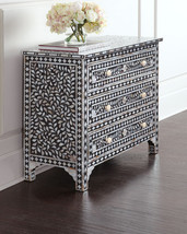 Horchow Neiman Marcus French Moroccan Bone Inlay Hall Chest Drawers New $4000 - $2,873.02