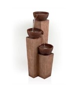 35 in. Tall Outdoor Layered 3-Tiered Pots Fountain  - $256.99