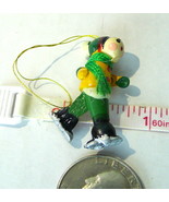 Ice Skating Boy Hanging Ornament 1 1/4&quot; tall very miniature wooden - $6.88