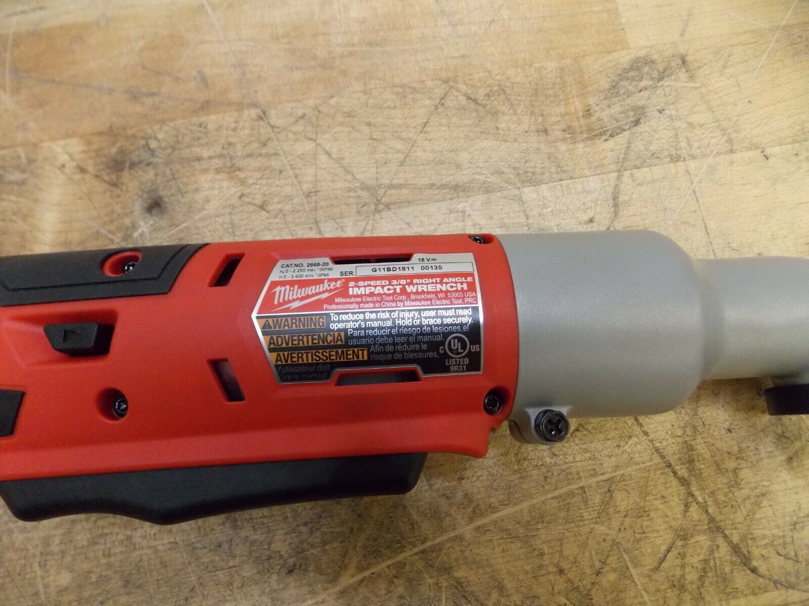 Milwaukee Cordless Right Angle Impact Wrench 3/8" Drive 2Speed Model