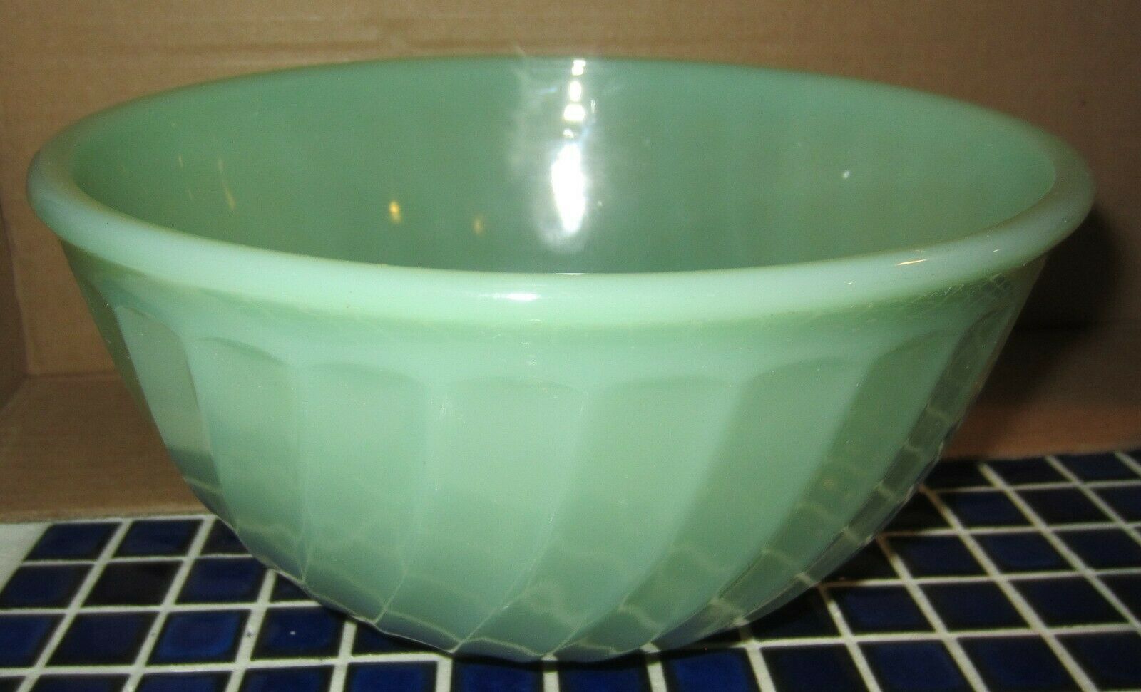 Vintage Fire King White Swirl Mixing Bowl