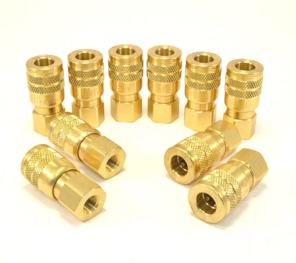 Foster Solid Brass Quick Coupler Air Hose Connector Fittings 1/4 Body x
