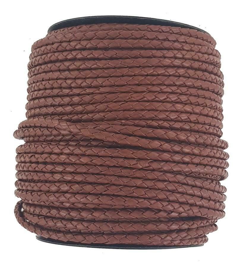Brown Leather Lace Plaited effect  4 Metre 
