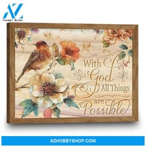 Custom Canvas Printable Scripture Wall Art All Things Are Possible With God Fami - $49.99