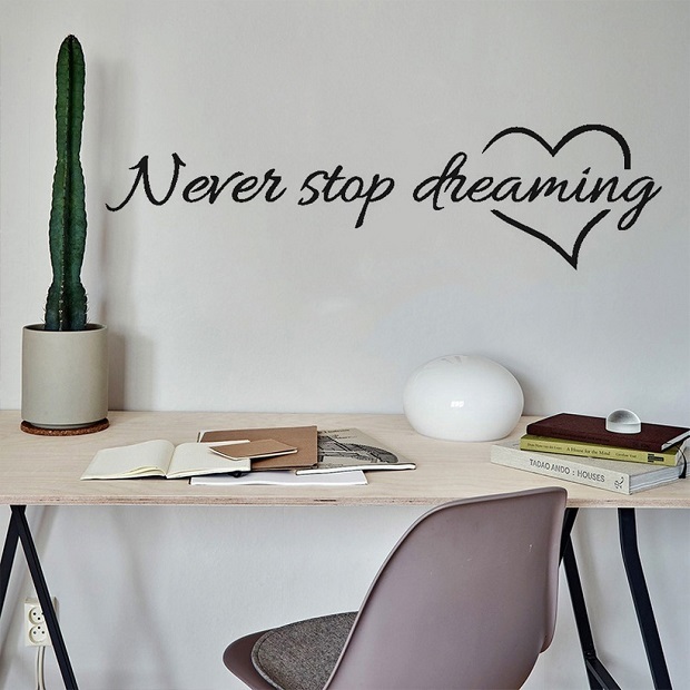 8 Pack - New Incredible Never Stop Dreaming Decal Wall Sticker - Black