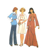 1970s Vtg Simplicity Sewing Pattern 7588 Boho Caftan Dress Top M 12 14 C... - $13.95