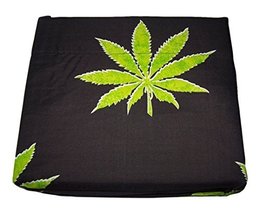 Royal Crown Marijuana Leaf Weed Pot Cannibis Leaf on Black Background Sheet Set 