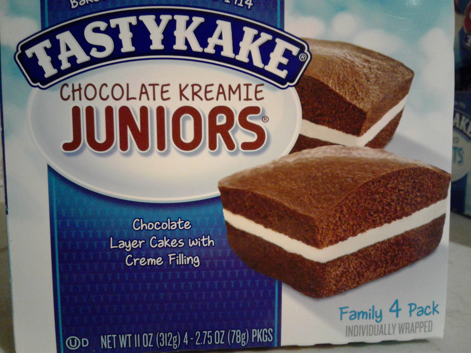 Tastykake Chocolate Kreamie Junior package Toasted Pastries