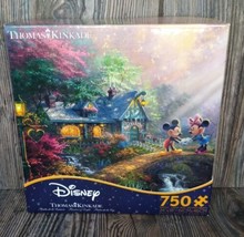 THOMAS KINKADE Disney Jigsaw Puzzle Mickey & Minnie Sweetheart Bridge 750 Pieces - $11.08