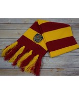 Harry Potter Hogwarts Knit Scarf w/Crest Emblem Red Yellow Stripes Tassels - $12.00
