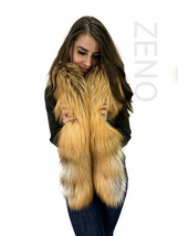 Rare Gold Fox Fur Boa 70' (180cm) Saga Furs Collar Big Royal Scarf Golden Fur image 2