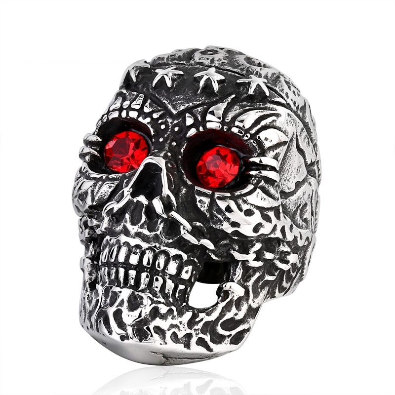 2017 New Store Fashion Punk Skull Ring 316L Stainless Titanium Steel Jewelry