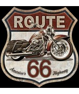 New Route 66 Motorcycle Shield Decorative Metal Tin Sign - $11.14