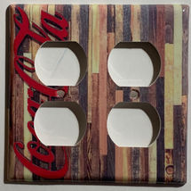 Barn Wood Coke Logo Coca Cola Light Switch Outlet wall Cover Plate Home Decor image 15