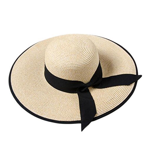 George Jimmy Beach Seaside Sunscreen Hat Hiking Shopping Straw Sunhat-A1