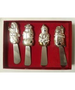 Wallace Silversmiths Christmas Holiday Snowman Cheese Spreaders Silverpl... - $18.47