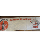 Always Coca Cola Season&#39;s Greetings Santa Large Ad Sign Unused  strings ... - $8.91
