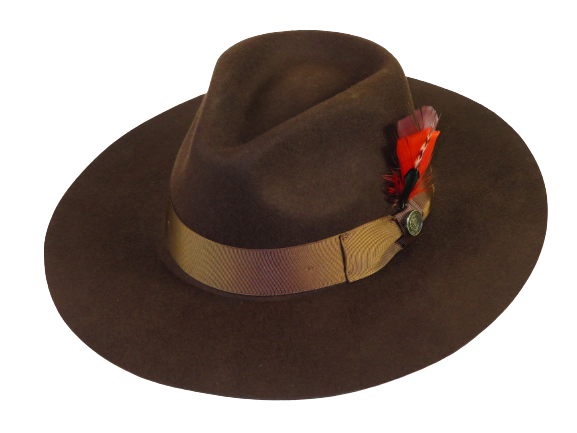Men Hat By BRUNO CAPELO Australian Wool Wide Brim Fedora Duke DU721 Brown