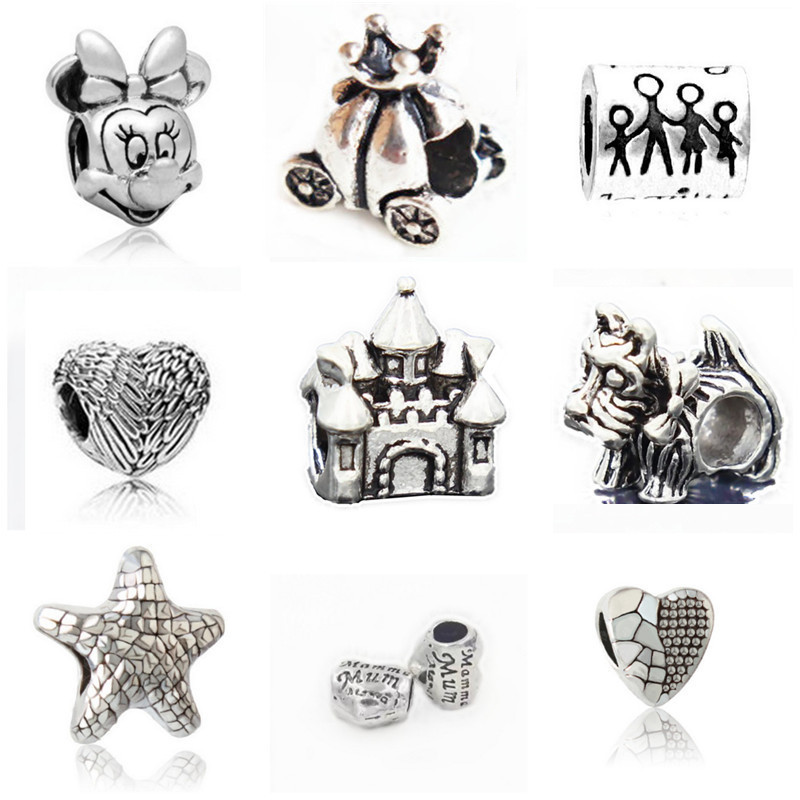 Charms Silver-plated Vintage lovely Fits Pandora Bracelets & Bangle Beads