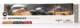 Play Monster Automoblox Solid Wood 3 Pack C13 Manta SC2 Fang T16L Rex Age 4 Up