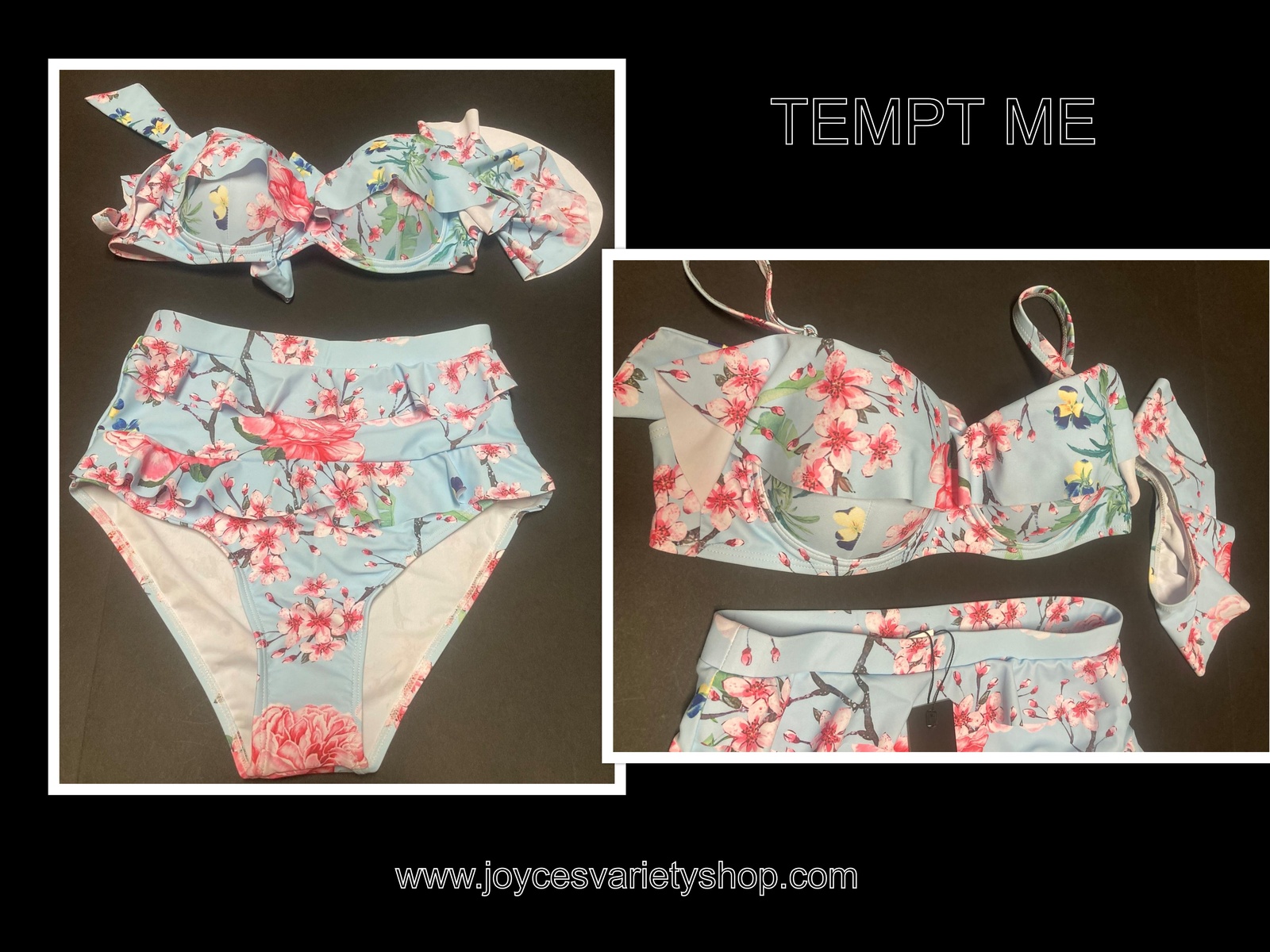 Primary image for TEMPT ME Two Piece Swimsuit Floral Size S Multi-Color Padded 30B