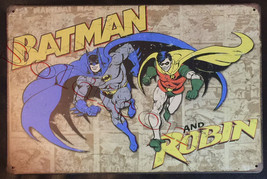 Batman and Robin Comics Wall Metal Sign plate Home decor 11.75" x 7.8" image 1