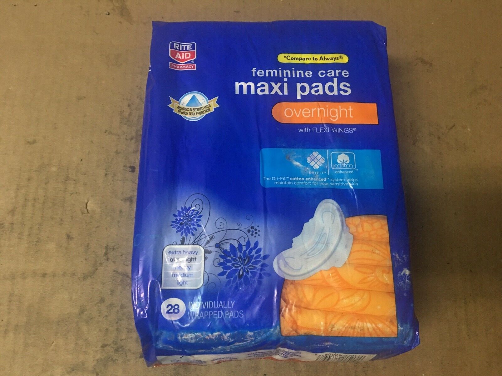 Rite Aid Women's Pads Overnight Maxi w/ wings 28 count Other Feminine