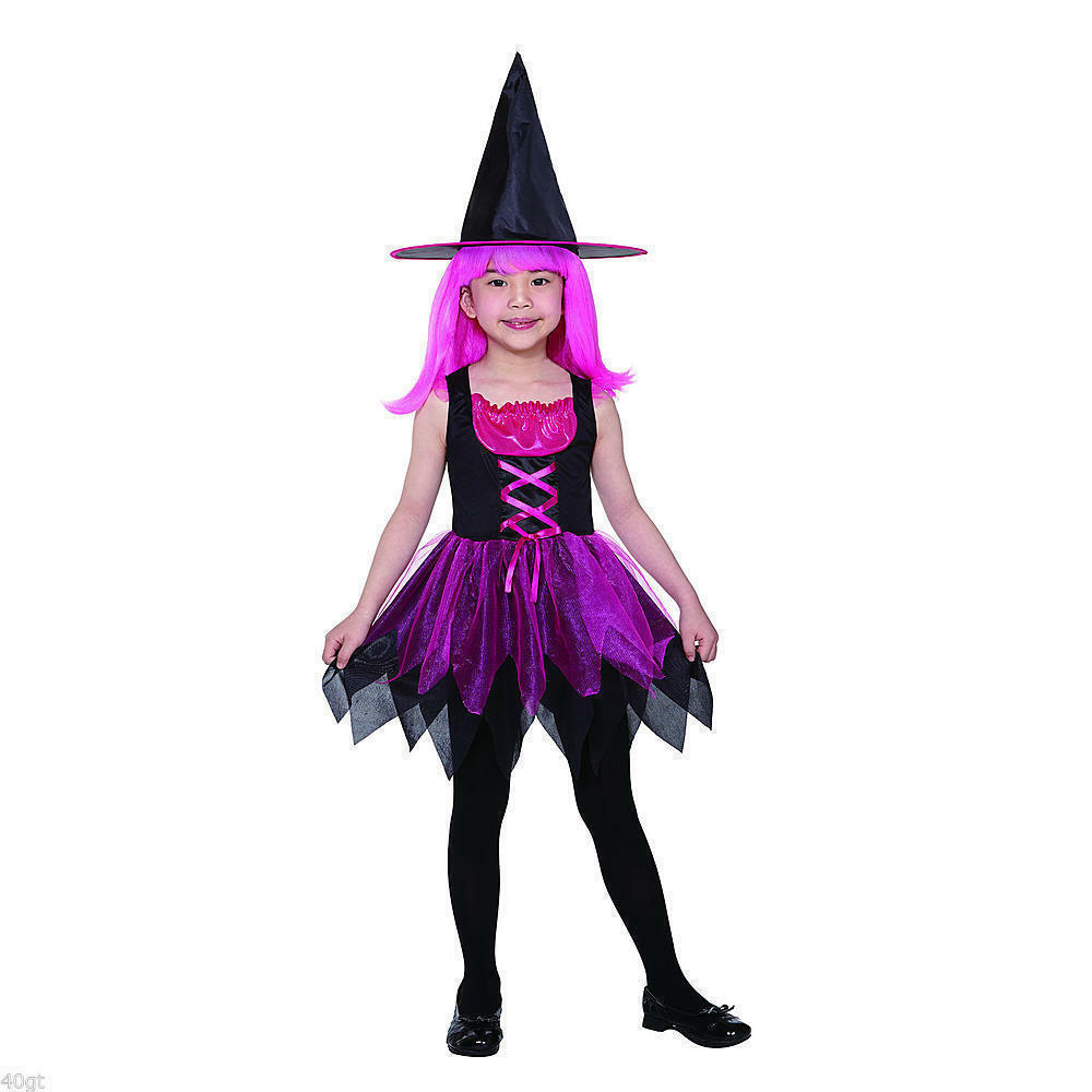 Totally Ghoul Pretty Pink Witch Costume, Girls Size Large 12-14 free ...