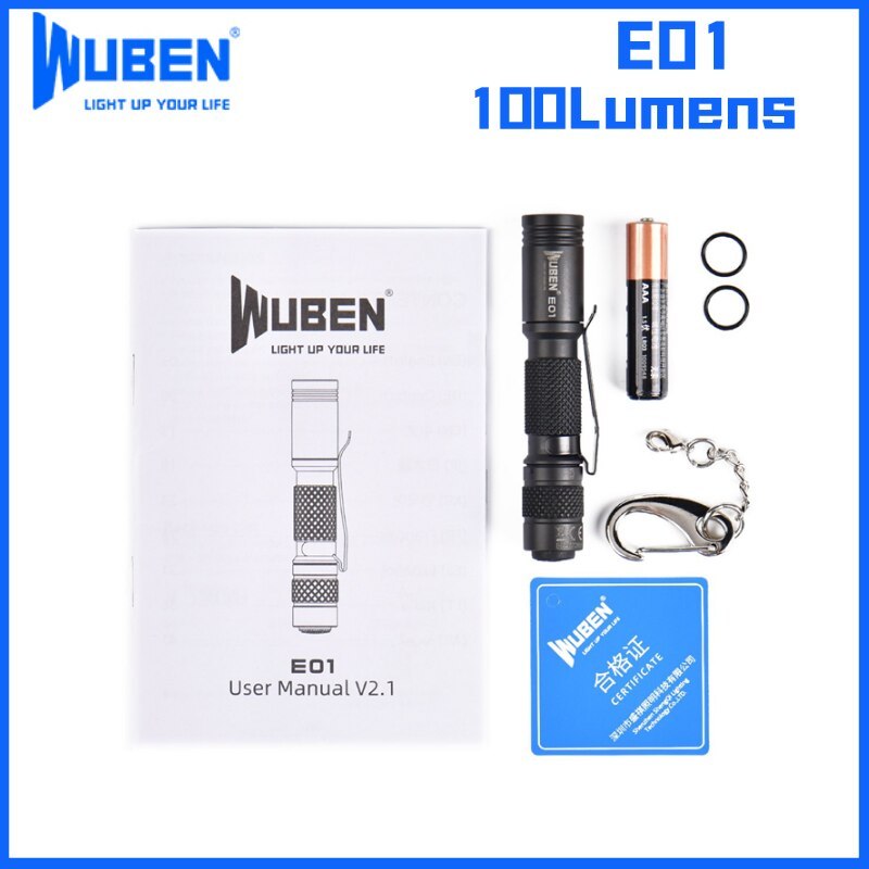 WUBEN E01 Mini Keychian Flashlight 100Lumens Use Cree XPG3 LED 4 Lighting Modes