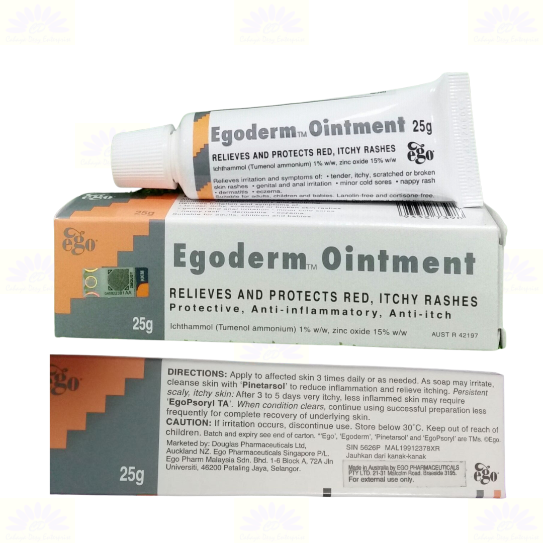 1 X Egoderm Ointment 25g Reduce Red Itchy Rashes Eczema Dermatitis Dry Skin Ointments, Creams
