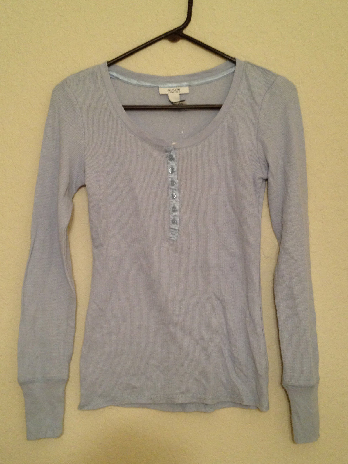 Alfani Pink V-Neck Long Sleeve Knit Pajama Shirt Top Sleepwear Women/'s XS,XL