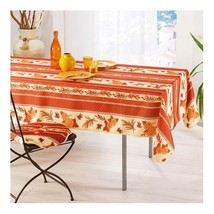 60x96" Rectangle Stain Resistant Sunflowers Lemons Bees Orange French Tablecloth - $27.95