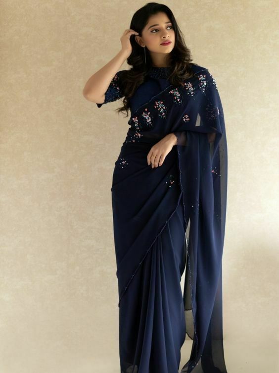 Saree Indian Sari Wedding Wear Designer Fancy Pakistani Silk Saree Blouse New ME 