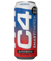 C4 Smart Energy Superbrain Performance Fuel 16 ounce cans Freedom Ice, 6 Cans - $28.99