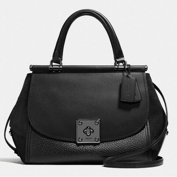 Coach Mixed Leather Drifter Carryall Leather Black Womens Bag 38389 ...