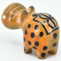 Crafts Caravan Soapstone Orange Black Hippopotamus Hippo Figurine Made Kenya image 3