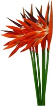 Artificial Flowers 6Pcs Bird Of Paradise 23" Permanent Flower,Strelitzia, Orange - $41.99