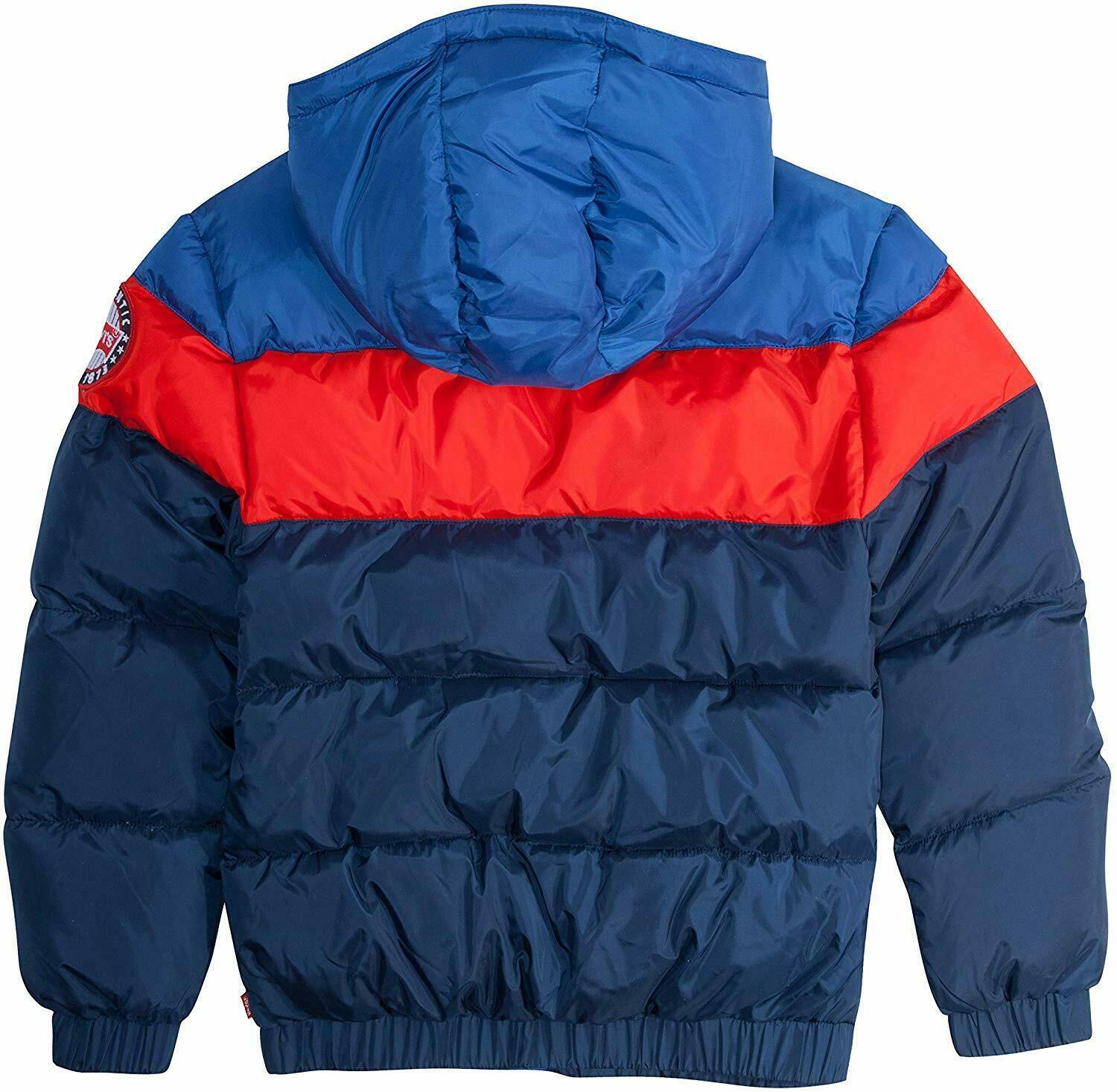 Levi's Big BOYS' Puffer Jacket BLUE RED NAVY RETAIL BOYS L LARGE 12-13 ...